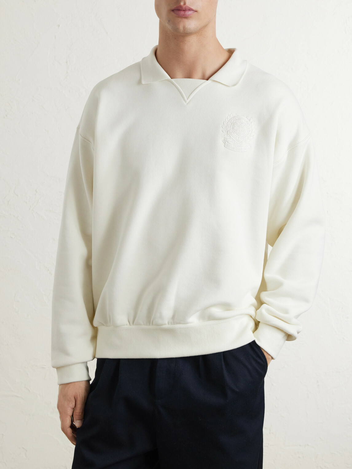 Polo Ralph Lauren - Wimbledon Logo-Embroidered Cotton Sweatshirt - White