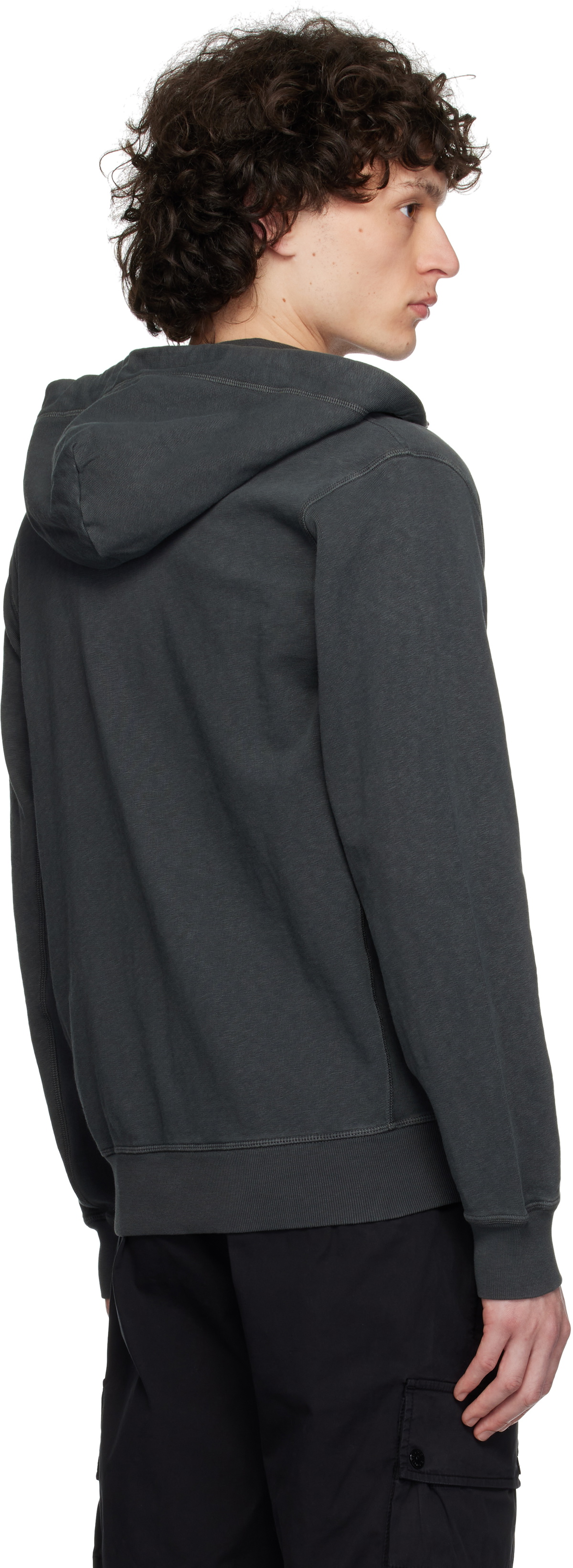 Stone Island Gray Malfilé Fleece Old Effect Hoodie Stone Island