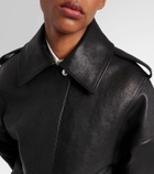 Alexander McQueen Oversized leather bomber jacket