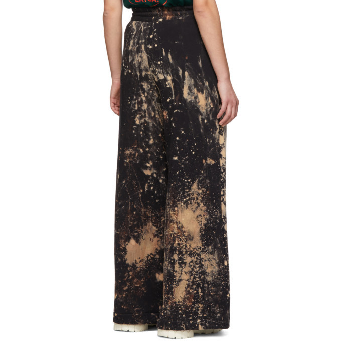 S.R. STUDIO. LA. CA. Black SOTO Hand-Bleached Jogging Lounge Pants