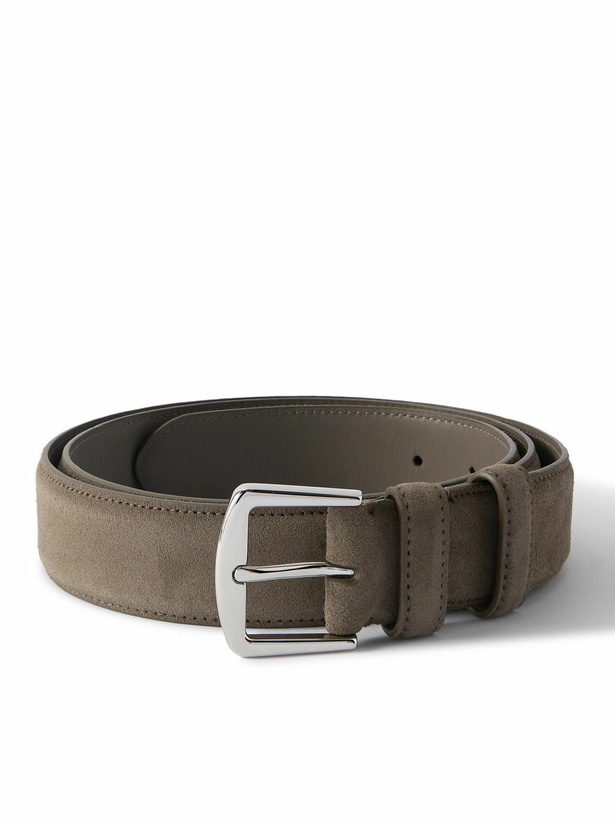 Photo: Loro Piana - 3.5cm Alsavel Suede Belt - Green