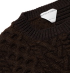 BOTTEGA VENETA - Cutout Patchwork Wool Sweater - Brown