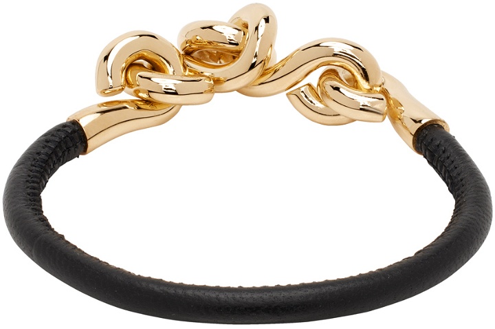 Photo: Bottega Veneta Black Loop Leather Bracelet