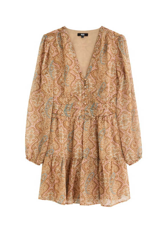 Photo: Paige Florentine Printed Silk-blend Mini Dress Multicoloured