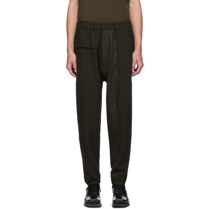 Photo: Ziggy Chen Green and Black Wool Houndstooth Trousers