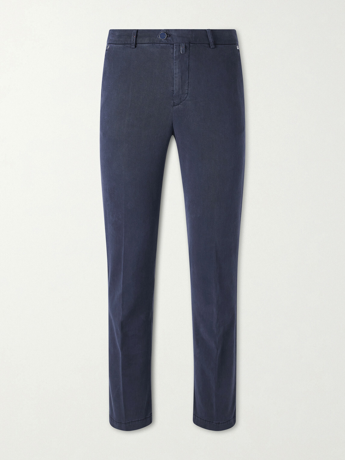 Kiton - Straight-Leg Lyocell-Blend Twill Trousers - Blue