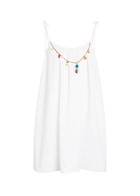 Stella Mccartney Bead-embellished Cotton Mini Dress White