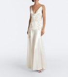 Là Fuori Embellished embroidered silk gown
