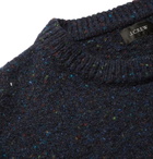J.Crew - Colour-Block Mélange Donegal Wool-Blend Sweater - Men - Navy