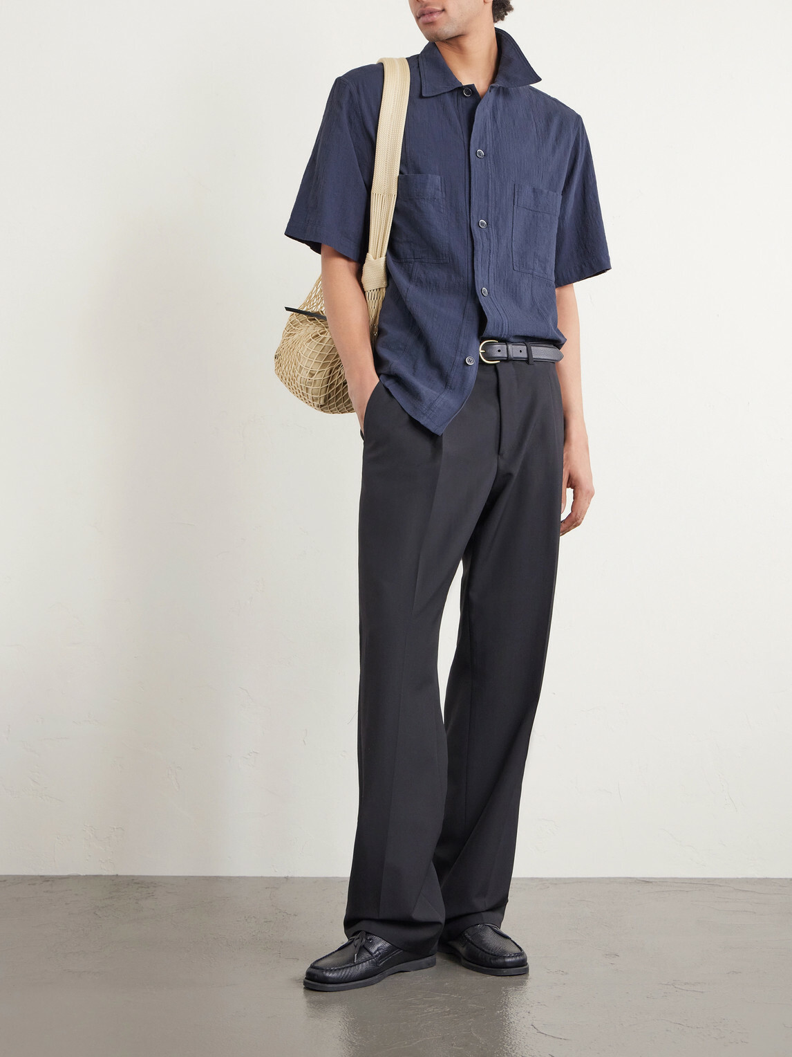 Barena - Garment-Dyed Cotton-Gauze Shirt - Blue