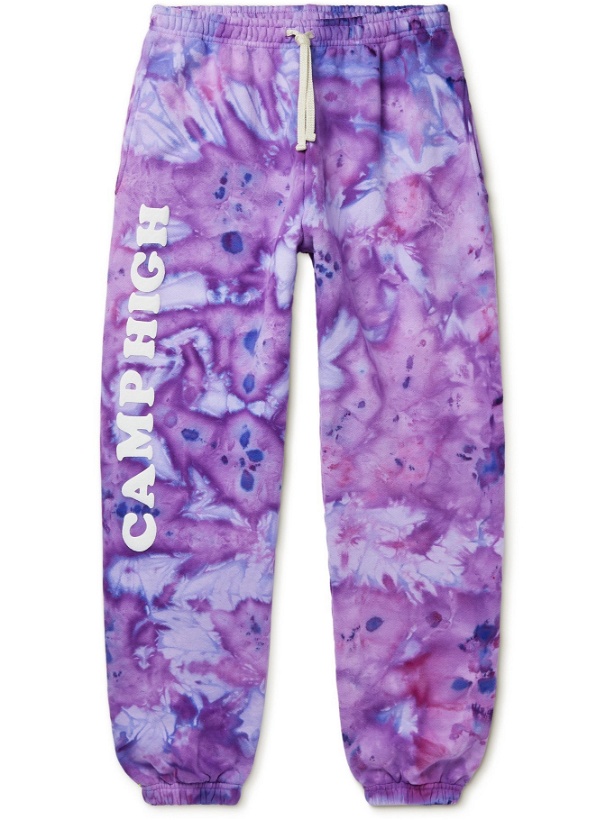 Photo: CAMP HIGH - Counselor Logo-Print Loopback Cotton-Jersey Sweatpants - Purple
