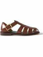 VINNY's - Glossed-Leather Sandals - Brown