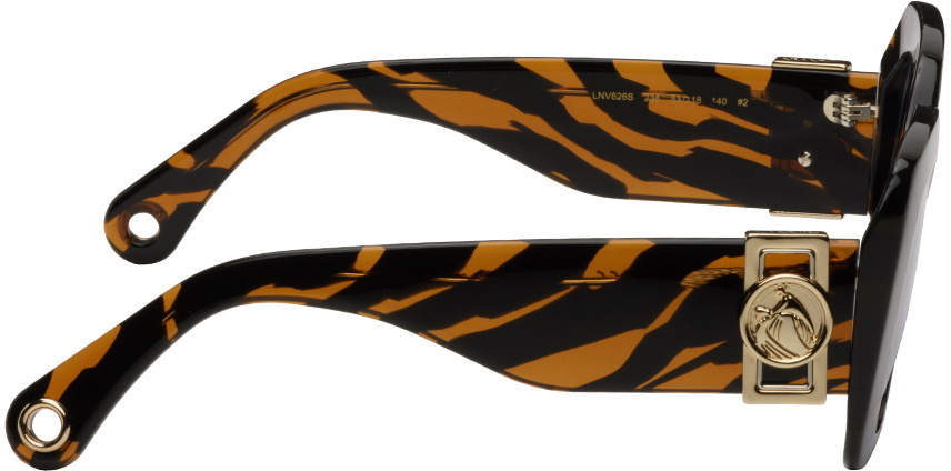 Lanvin Tortoiseshell Square Sunglasses with Gold Medallion Lanvin Tortoiseshell Square Sunglasses with Gold Medallion main image 3