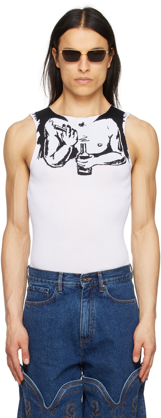 Y/Project White Tattoo Arms Tank Top Y/Project