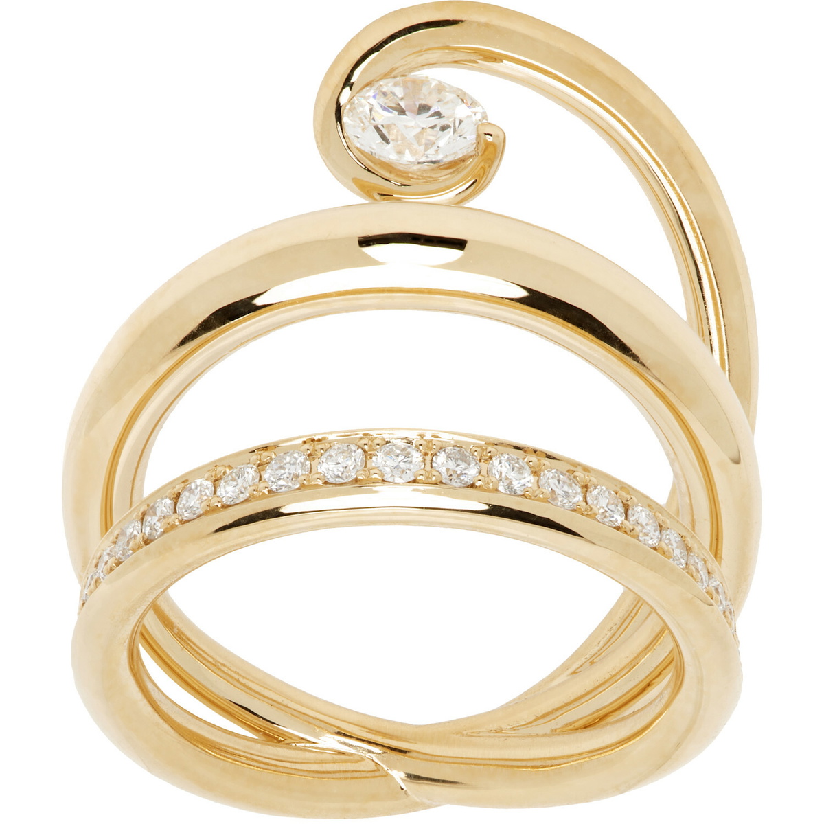 C.Chesnais Double Serti Sculpté Ring