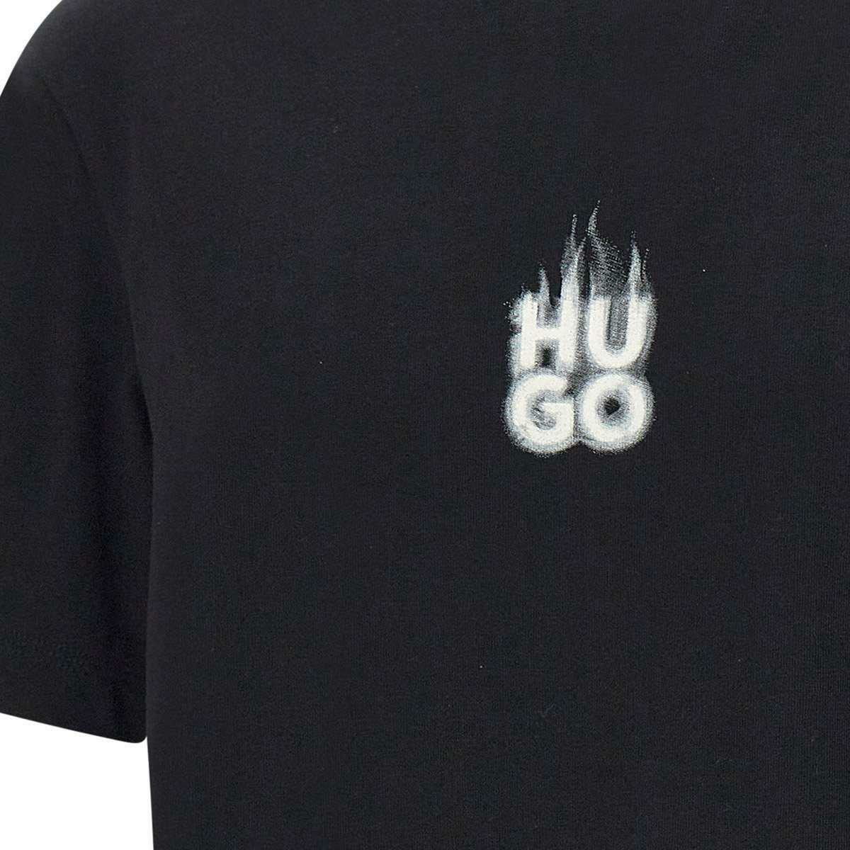 Hugo Boss Stacked Smoke Logo Prints Jersey T-shirt Hugo Boss
