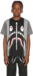 BAPE Kids Black & Grey Color Block Shark T-Shirt