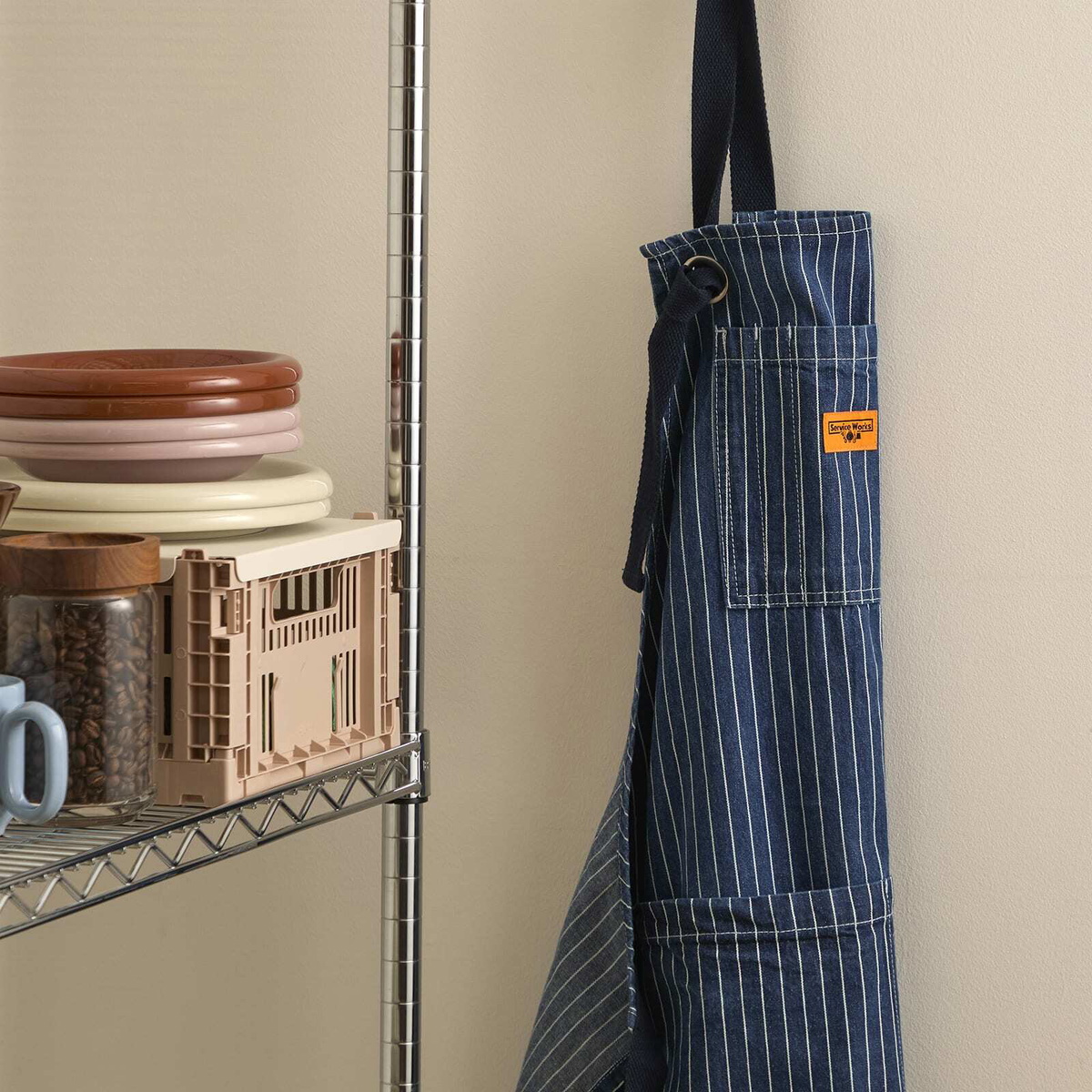 Service Works Men's Pinstripe Denim Apron in Indigo 