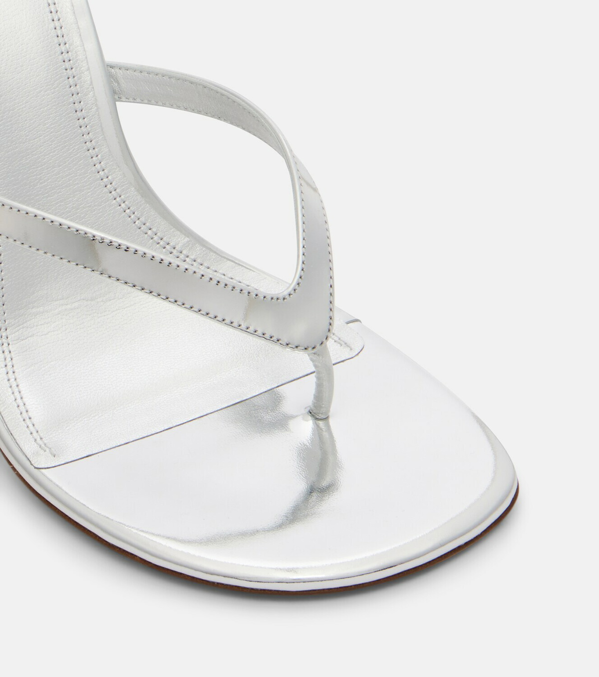 Amina Muaddi Juliette mirrored leather thong sandals