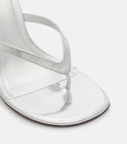 Amina Muaddi Juliette mirrored leather thong sandals