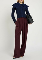 Erdem Crochet Collar Wool-blend Cardigan Navy