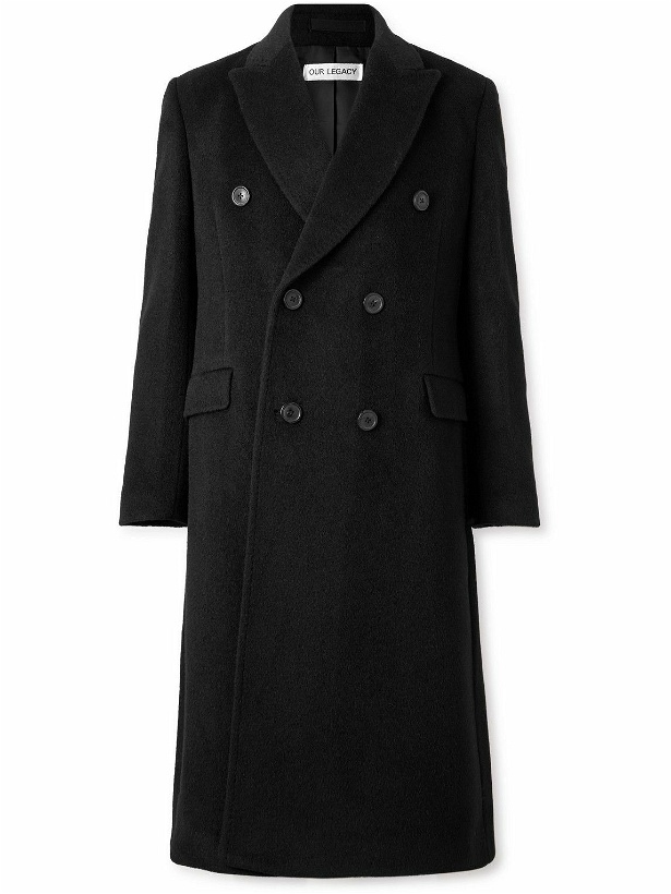 Photo: Our Legacy - Whale Double-Breasted Mohair-Blend Coat - Black
