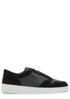 Jude Llow Telier Panelled Grained Leather Sneakers Black