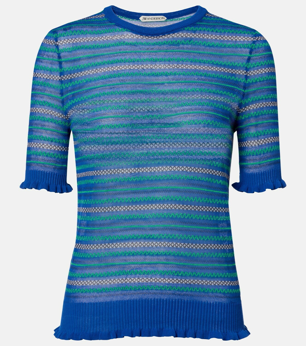 JW Anderson Striped cotton-blend T-shirt