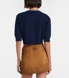 Miu Miu Logo cropped cotton cardigan