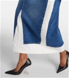Jean Paul Gaultier Denim and cotton maxi skirt