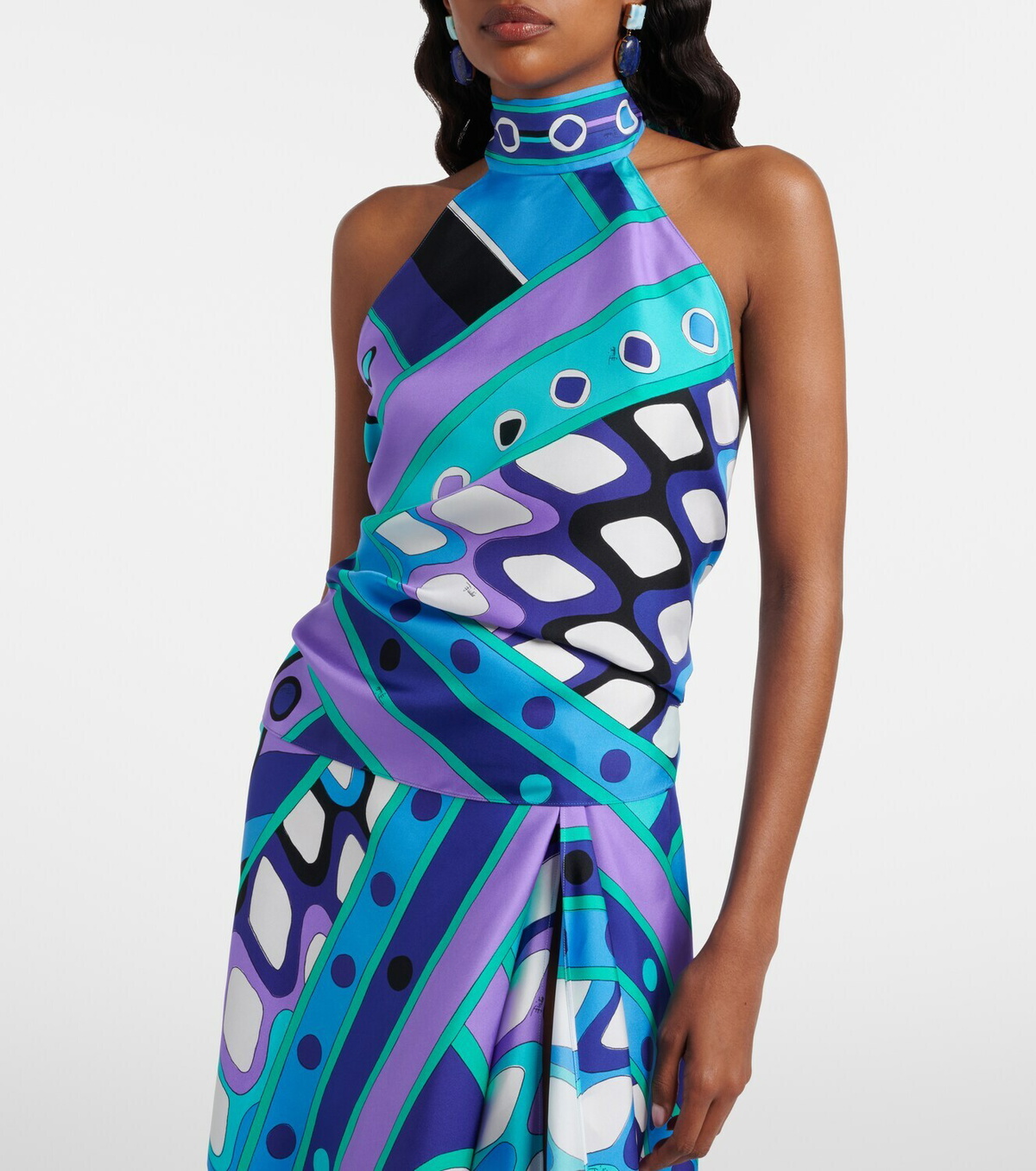 Pucci Vivara silk twill halterneck top
