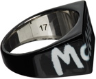 Alexander McQueen Black & White Graffiti Ring