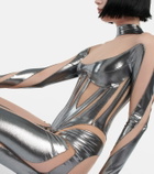 Mugler - Paneled mesh jumpsuit