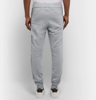 Balmain - Slim-Fit Tapered Logo-Jacquard Loopback Cotton-Blend Jersey Sweatpants - Gray