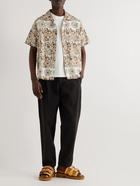 NOMA t.d. - Convertible-Collar Printed Rexcell Shirt - Neutrals