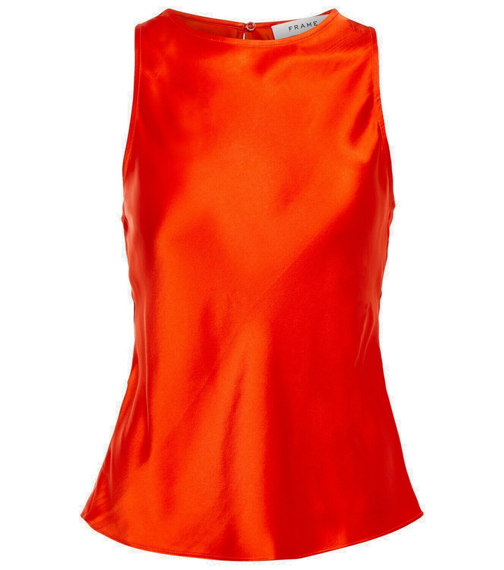 Photo: Frame Silk satin racerback tank top