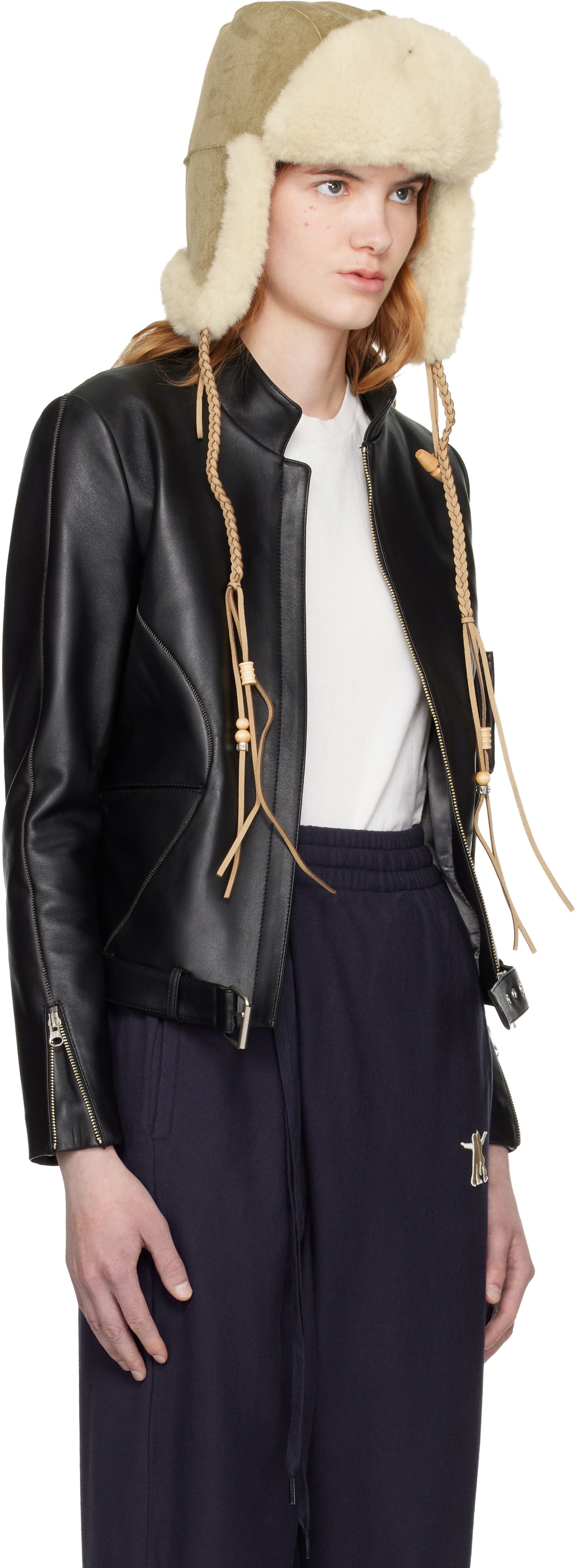 OPEN YY Black Leather Radius Motor Jacket