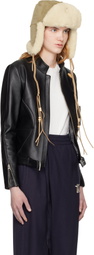 OPEN YY Black Leather Radius Motor Jacket