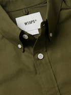 WTAPS - Button-Down Collar Embroidered Cotton Oxford Shirt - Green