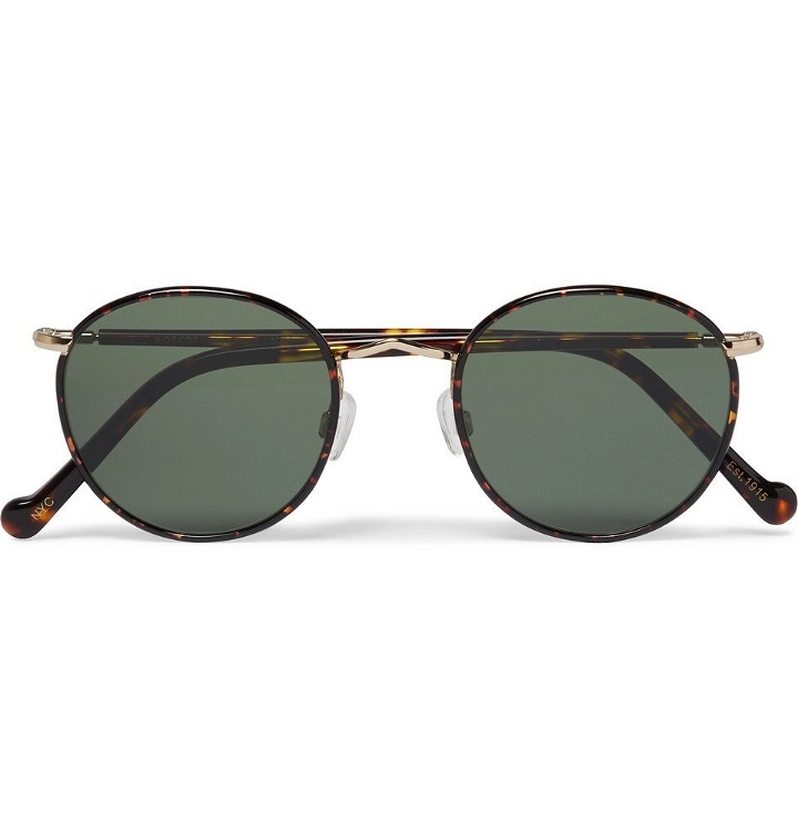 Photo: Moscot - Zev Round-Frame Tortoiseshell and Gold-Tone Titanium Sunglasses - Men - Tortoiseshell