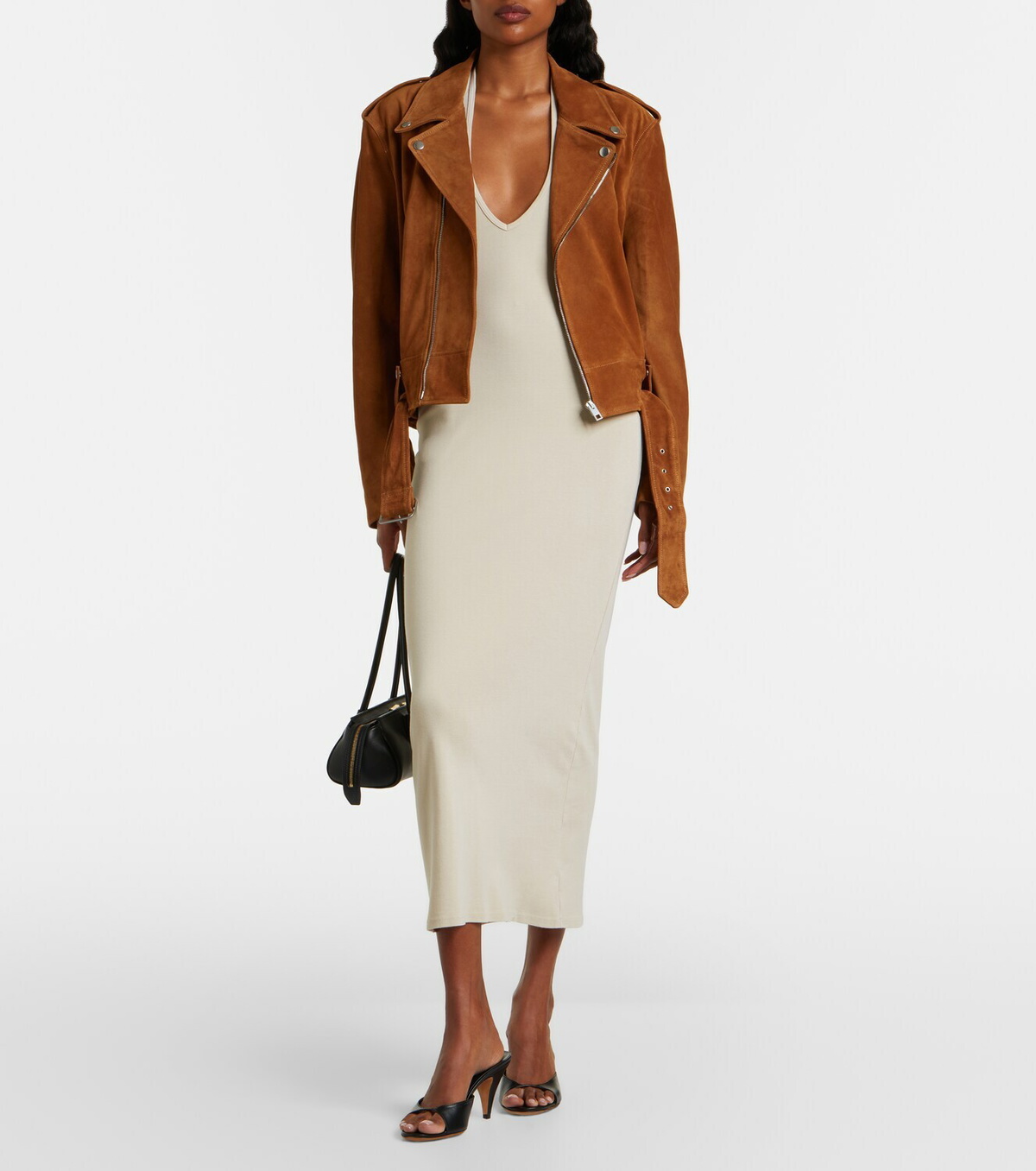 Nili Lotan Evel suede biker jacket