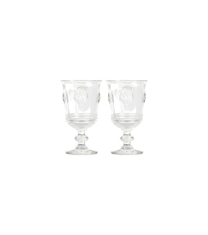 Photo: Gucci Tiger Head set of 2 wine glasses