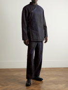 Blue Blue Japan - Padded Crinkled Wool-Blend Jacket - Blue