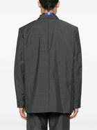 Bianca Saunders Grey Gathered Single-Breasted Blazer