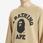 A Bathing Ape Men's College Waffle Crewneck Sweater in Beige