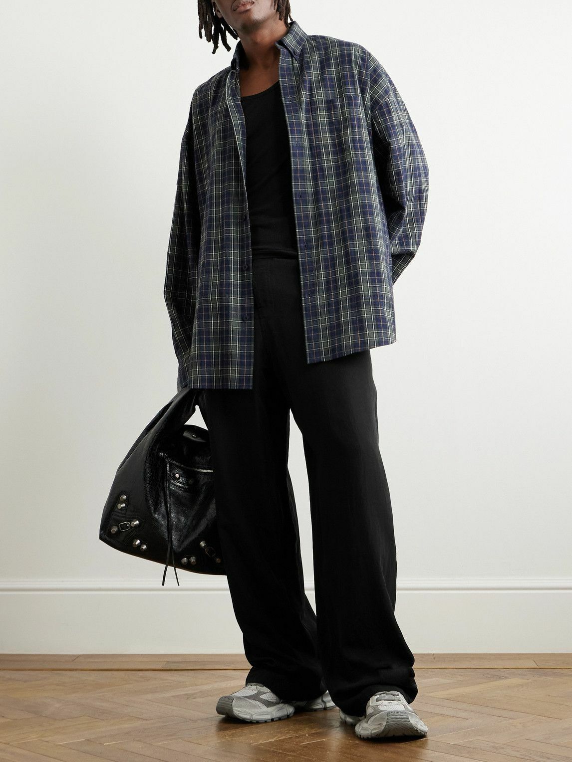 Balenciaga - Straight-Leg Lyocell-Poplin Trousers - Black