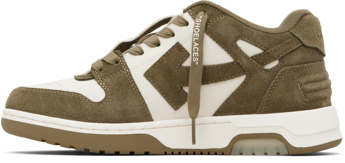 Off-White Off-White & Khaki Out Of Office Calf & Suede Sneakers