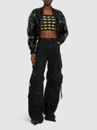 FERRARI - Grosgrain Leather Bomber Jacket
