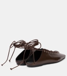 Dries Van Noten Leather lace-up flats