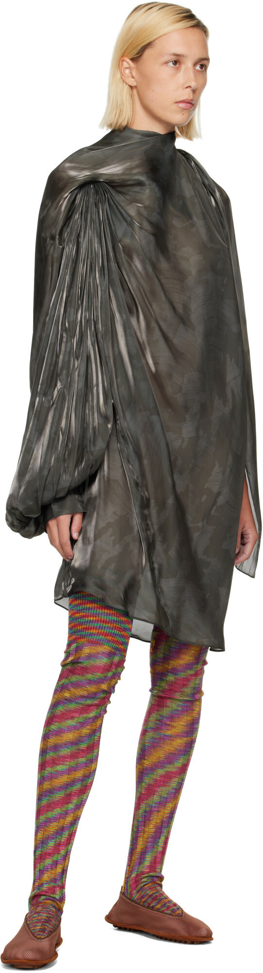 Kiko Kostadinov Gray Caspian Minidress